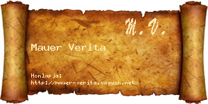 Mauer Verita névjegykártya